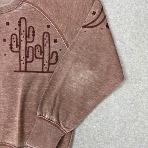 Ariat Womens Mineral Wash Western Embroidered Sweatshirt Mauve Pink Large L